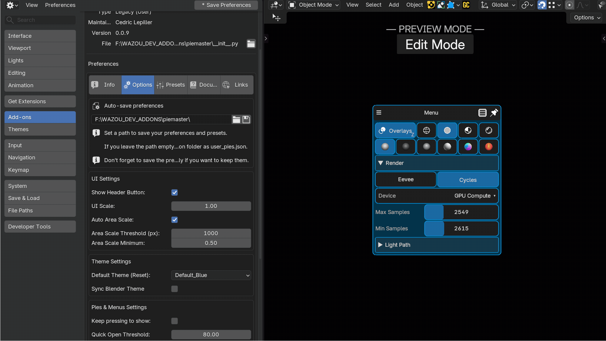 Sync Blender Themes