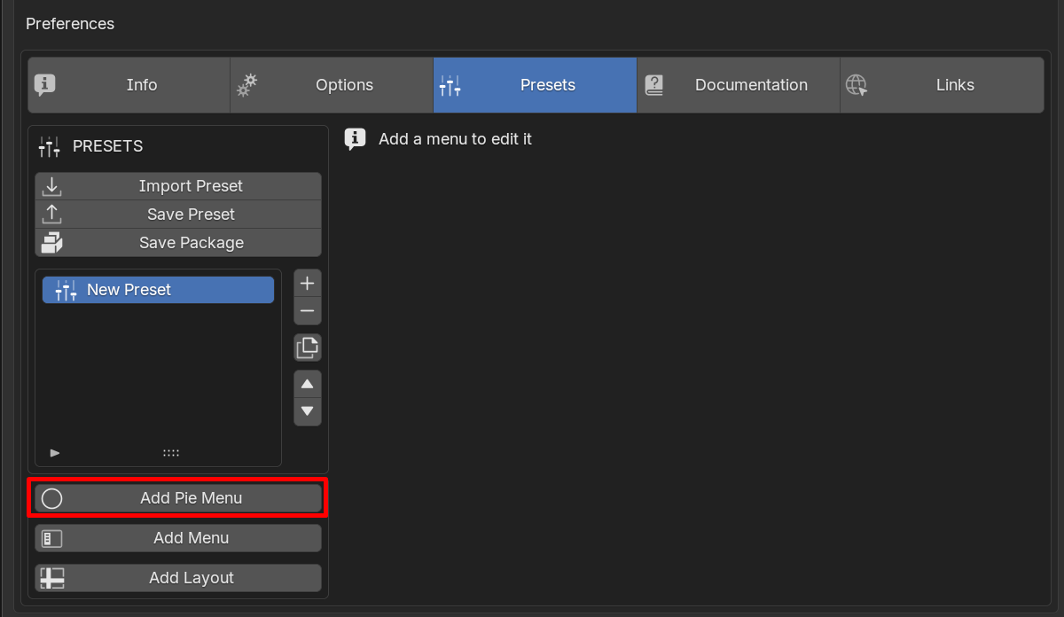 Create Pie Menu