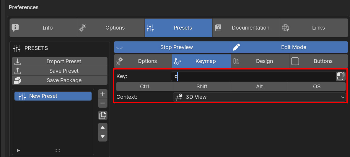 Create Pie Menu Keymap